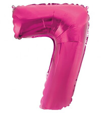 Fóliový balónek číslice sedm růžový, 35 cm