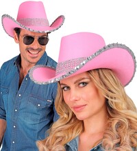 Růžový párty klobouk Cowgirl