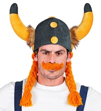 Vikingská helma s copánky