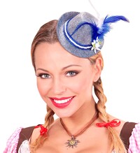 Bavorský miniklobouček s modrým peřím (oktoberfest)
