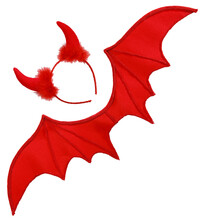 Červená sada čert (křídla, rohy)