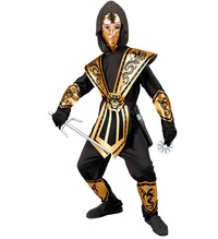 Chlapecký kostým zlatý ninja bojovník