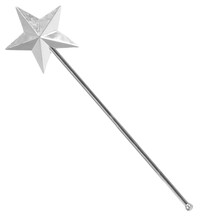 3D stříbrná kouzelná hůlka s hvězdou 43 cm