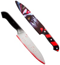 Zakrvácený nůž hororového klauna 31 cm