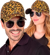 Žlutá kšiltovka s flitry s leopardím vzorem