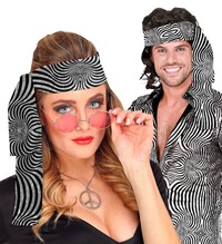 Hippie/disco čelenka, vzorovaná