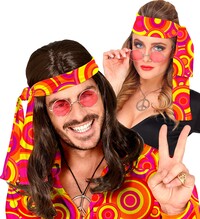 Hippie oranžová čelenka ve stylu 70. let