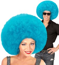 Oversize paruka azurově modré afro
