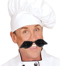 Černý zakroucený knír