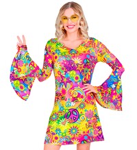 Dámské hippie šaty z 60. let, peace & love