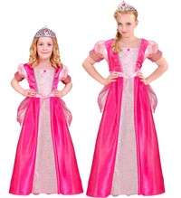 Dívčí růžový kostým princezna s korunkou