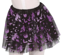 Dívčí tutu sukně s čarodějnickým potiskem, 30 cm