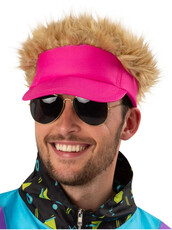 Retro růžový kšilt s vlasy