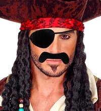 Samonalepovací pirátský knír se záslepkou