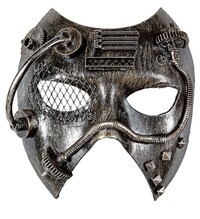 Stříbrná steampunk maska