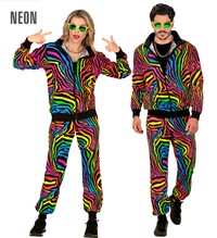 Unisex duhová šusťákovka z 80. let, neonová