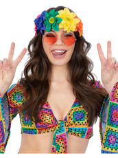 Hippie květinová čelenka, barevná