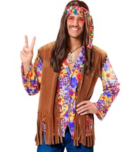 Hnědá hippie vesta s čelenkou