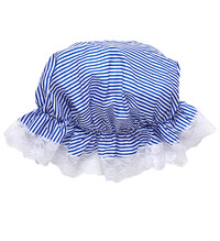Modro-bílá pruhovaná čepice bonnet