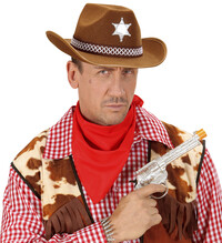 Hnědý klobouk šerif s hvězdou