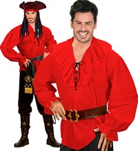 Pánská pirátská košile, červená
