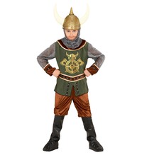 Chlapecký kostým viking (top, kalhoty, návleky na boty, kapuce)