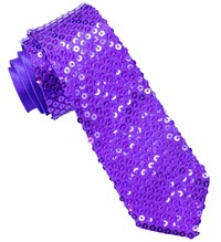 Fialová kravata s glitry