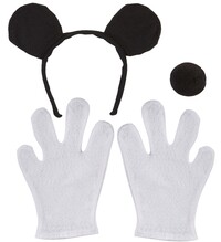 Mickey Mouse sada (ouška, nos, rukavice)