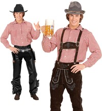 Pánská červená károvaná košile na oktoberfest