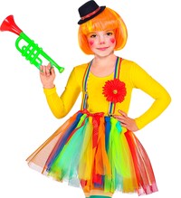 Dívčí kostým klauna (tutu sukně, spona s kytičkou, klobouček)