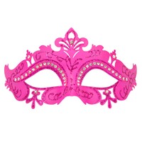 Růžová benátská škraboška