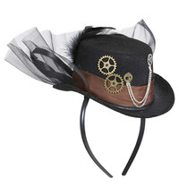 Steampunk mini klobouk na čelence