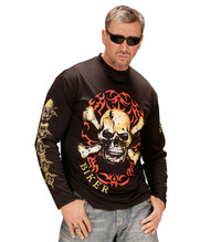 Pánské motorkářské tričko s lebkou