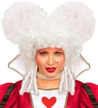 Dámská barokní paruka Srdcová královna, bílá