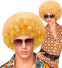 Unisex blond afro paruka, 70. léta