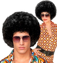 Unisex černá afro paruka, 70. léta