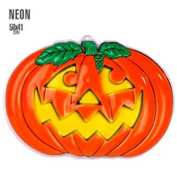 3D neonová dekorace dýně, 56 x 41 cm