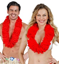 Červený havajský věnec Lei