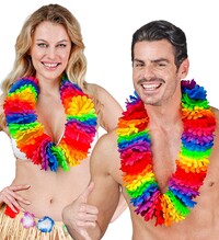 Duhový havajský věnec Lei