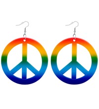 Hippie náušnice duhové