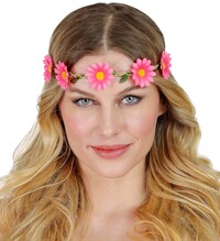 Květinová čelenka růžové květy