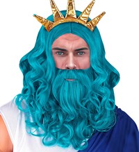 Pánská paruka bůh moří Poseidon (s vousy)