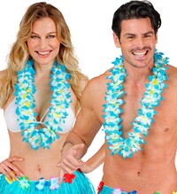 Světle modrý havajský věnec Lei