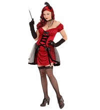 Dáma z kabaretu (šaty s podvazky, hřebínek do vlasů s peřím)