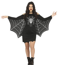 Dámské halloweenské šaty s pavoukem, černé