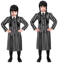 Dívčí uniforma Wednesday Addams, černá