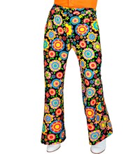 Pánské hippie kalhoty 60. léta, květinový vzor