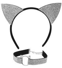 Sada kočka s kamínky (čelenka, choker)