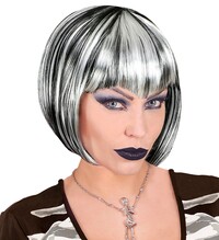 Dámská černobílá halloweenská paruky