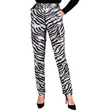 Dámské kalhoty s flitry, vzor zebra